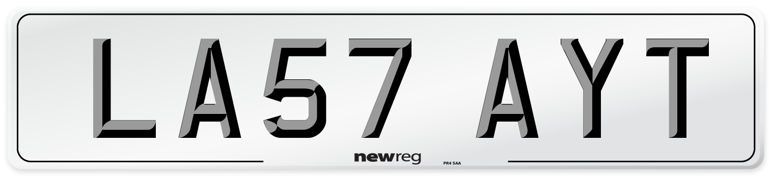 LA57 AYT Number Plate from New Reg